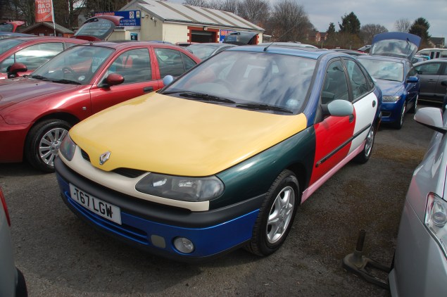 Such a dazzling coat of many colours... Who ordered the patchwork Renault Laguna?