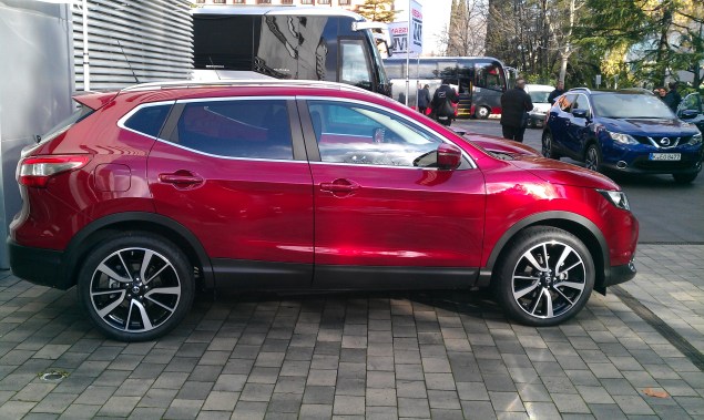Side photo - All new Nissan Qashqai 2014 European launch Madrid Nick Johnson Keith Jones Petroleum Vitae