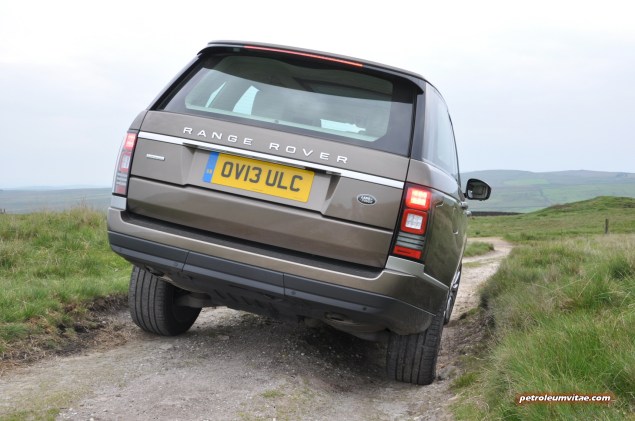 2014-05 New Range Rover SDV8 Autobiography diesel road test review photo - exterior - dales - rear 34d