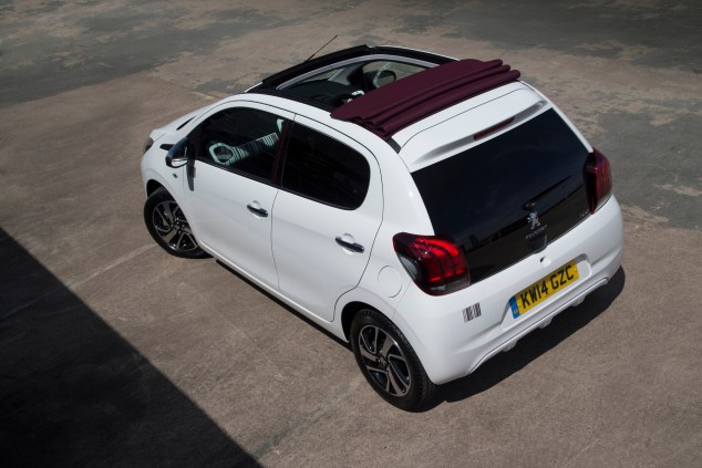 Peugeot 108 TOP! UK launch Sam Sheehan roof