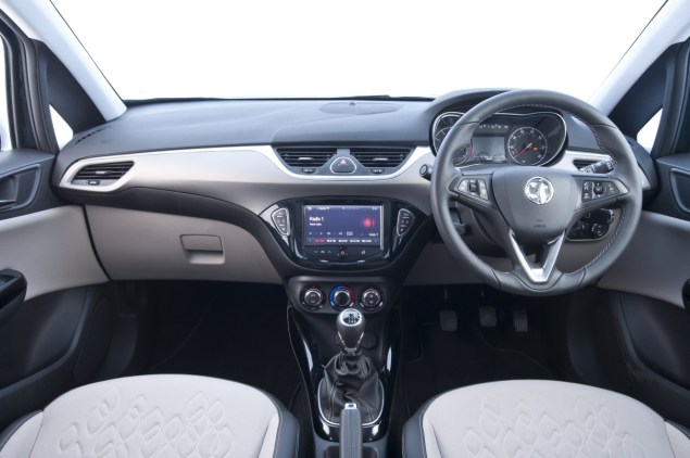 New 2015 Vauxhall Opel Corsa UK launch first drive impressions road test review 1 litre 1.4 ECOTEC handling Fiesta interior quality Polo - photo - front cabin