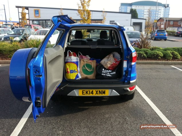 2014 Ford EcoSport 1-litre EcoBoost Titanium UK road test review - photo - boot space