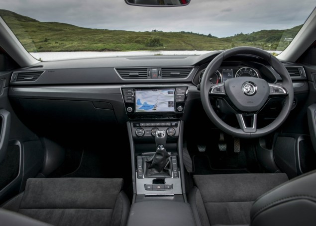 New 2015 Skoda Superb 2.0 SE L Executive hatchback road test review, Oliver Hammond - interior dashboard