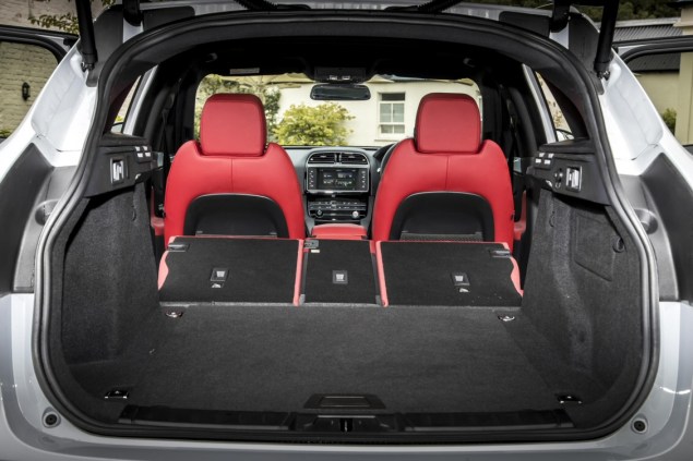 Jaguar F-Pace 2.0d R-Sport AWD road test review photo wallpaper - interior boot seats fold