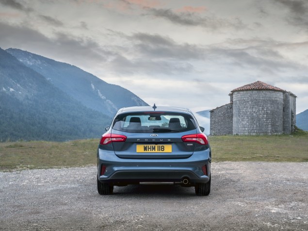 The back of the new Ford Focus hatchback for 2019 in Titanium X trim