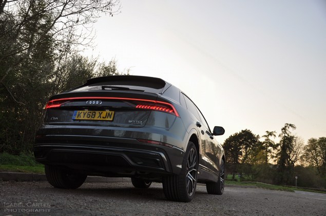 Audi Q8 SUV coupe crossover road test review - Oliver Hammond - static rear light bar LEDs